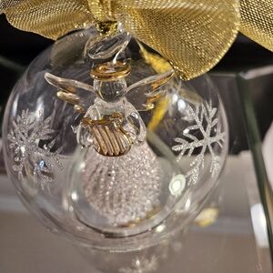 Lenox "Wonder Ball" Angel Christmas Tree Lighted Glass Globe Ornament hanging